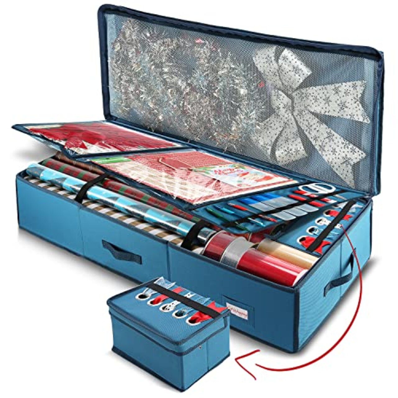 Hearth & Harbor Wrapping Paper Storage Organizer Container - Christmas  Wrapping Paper Rolls Storage, Under-Bed Storage Box for Holiday Storage &  Accessories - Gift Wrap Storage Organizer Box